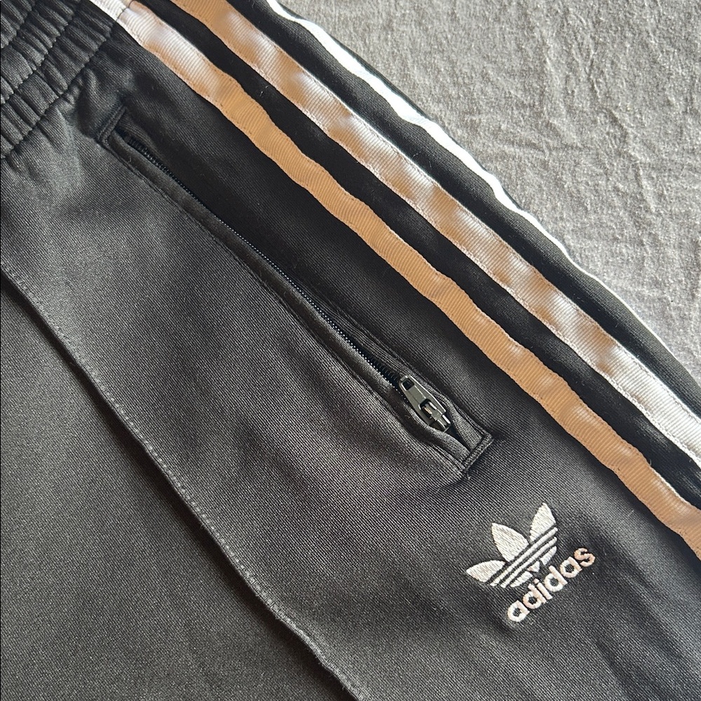 Adidas Womens Black Training Pants with White Stripes Size XS - Picture 4 of 5